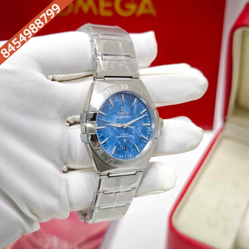 Omega Constellation Co-Axial Meteorite Blue Edition Steel Swiss Semi ETA Automatic Watch - Image 3