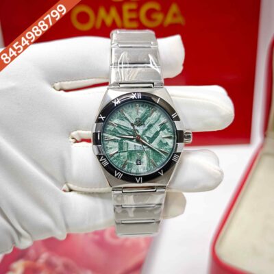Omega Constellation Co-Axail Meteorite Green Edition Steel Swiss Semi ETA Automatic Watch