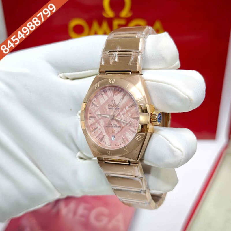 Omega Constellation Co-Axial Meteorite Pink Edition Steel Swiss Semi ETA Automatic Watch - Image 2