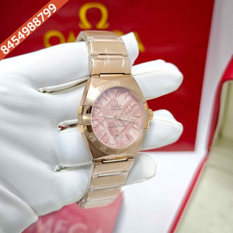 Omega Constellation Co-Axial Meteorite Pink Edition Steel Swiss Semi ETA Automatic Watch - Image 3