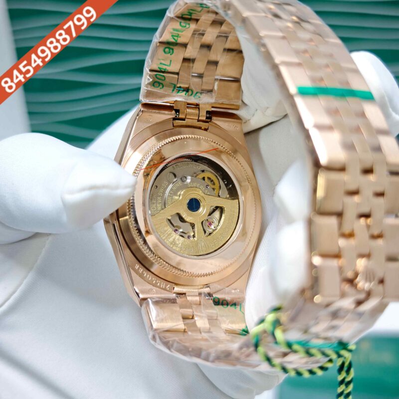 Rolex Oyster Perpetual Land-Dweller Full Rose Gold White Dial Swiss Automatic Watch - Image 4