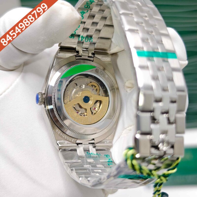 Rolex Oyster Perpetual Land-Dweller Full Silver Tiffeny Blue Dial Swiss Automatic Watch - Image 4