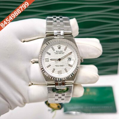 Rolex Oyster Perpetual Land-Dweller Full Silver White Dial Swiss Automatic Watch