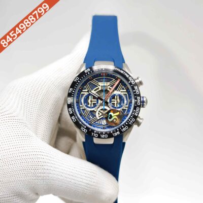 TAG Heuer Carrera X Porsche 963 Racing Chronograph Steel Blue Skeleton Dial Rubber Strap Swiss Automatic Watch