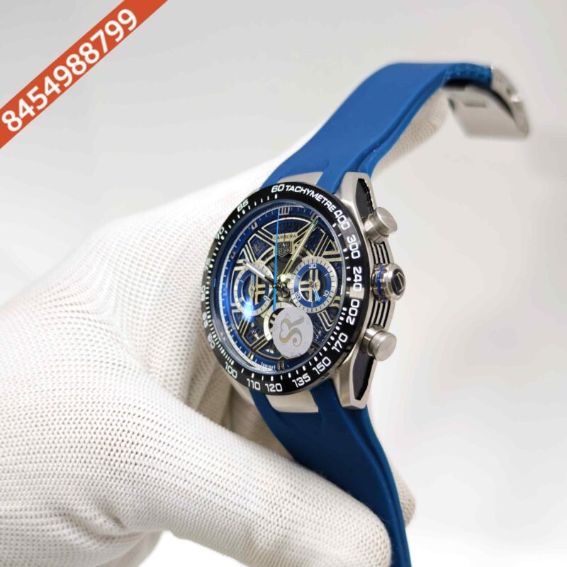 TAG Heuer Carrera X Porsche 963 Racing Chronograph Steel Blue Skeleton Dial Rubber Strap Swiss Automatic Watch - Image 2