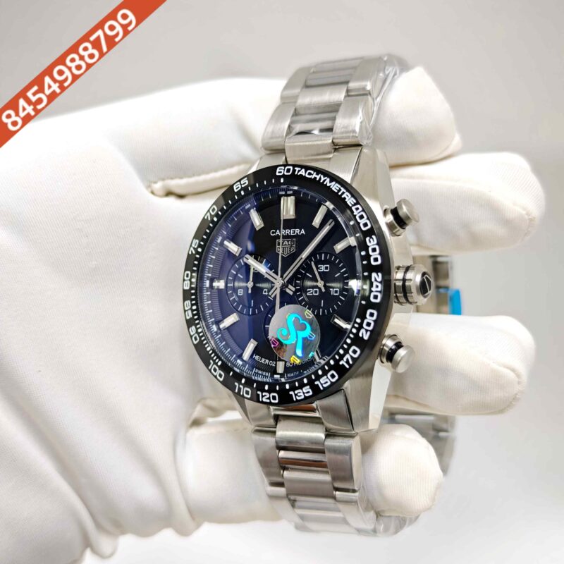 Tag Heuer Carrera Sport Steel Chronograph Black Dial Swiss Watch - Image 2