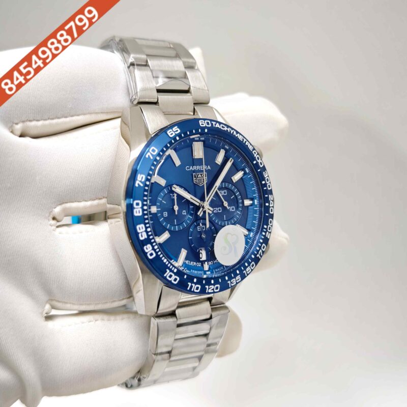 Tag Heuer Carrera Sport Steel Chronograph Blue Dial Swiss Watch - Image 3