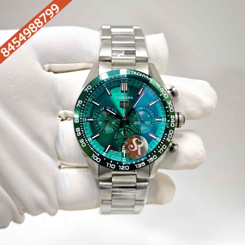 Tag Heuer Carrera Sport Steel Chronograph Tiffeny Green Dial Swiss Watch