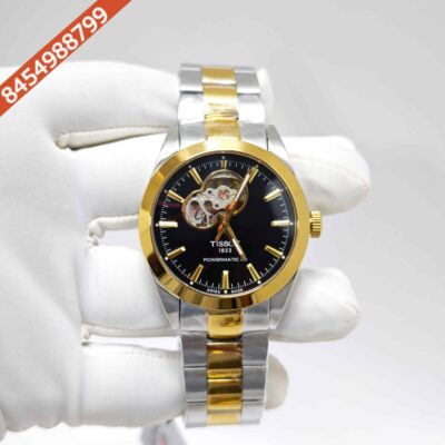 Tissot Gentleman Powermatic 80 Open Heart Dual Tone Black Dial Swiss Automatic Watch