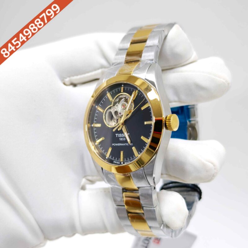 Tissot Gentleman Powermatic 80 Open Heart Dual Tone Black Dial Swiss Automatic Watch - Image 2