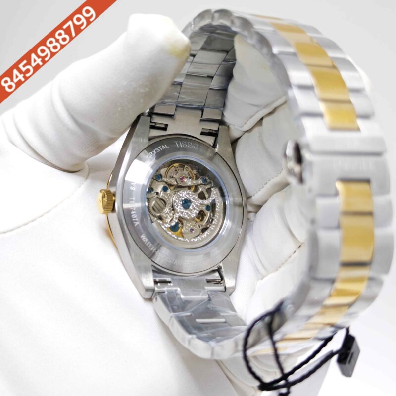 Tissot Gentleman Powermatic 80 Open Heart Dual Tone White Dial Swiss Automatic Watch - Image 4