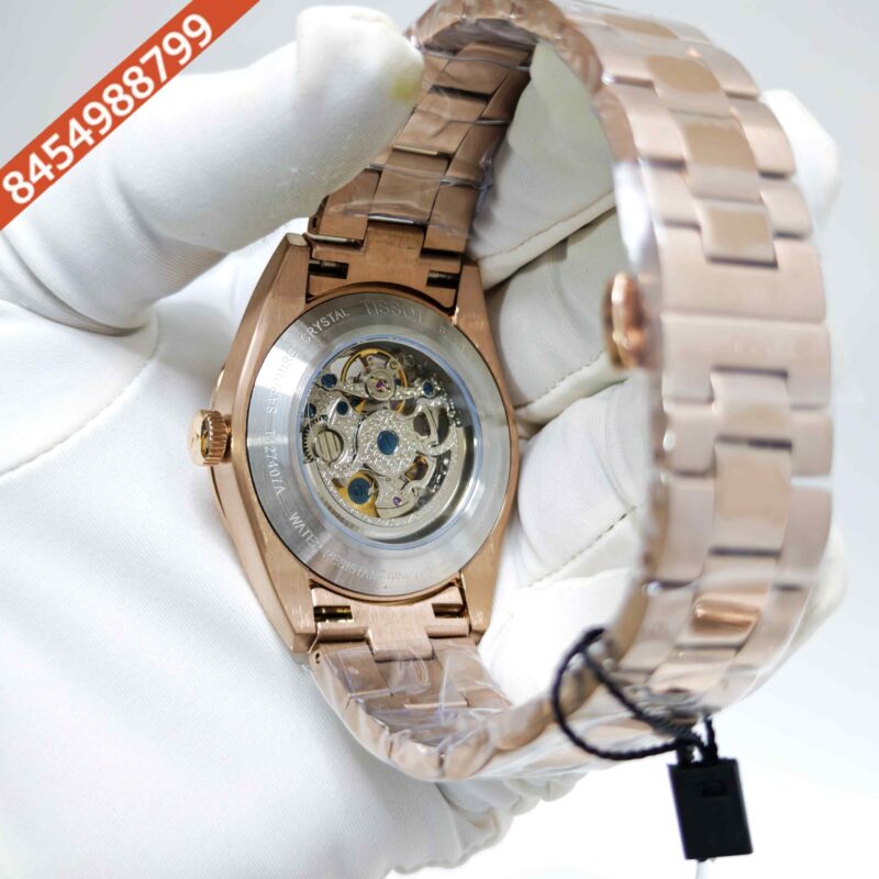 Tissot Gentleman Powermatic 80 Open Heart Full Rose Gold White Dial Swiss Automatic Watch - Image 4