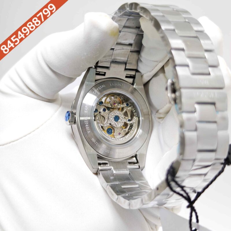 Tissot Gentleman Powermatic 80 Open Heart Steel Rose Gold Sticks Marker White Dial Swiss Automatic Watch - Image 4