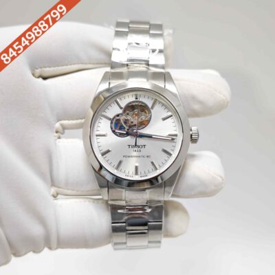 Tissot Gentleman Powermatic 80 Open Heart Steel White Dial Swiss Automatic Watch