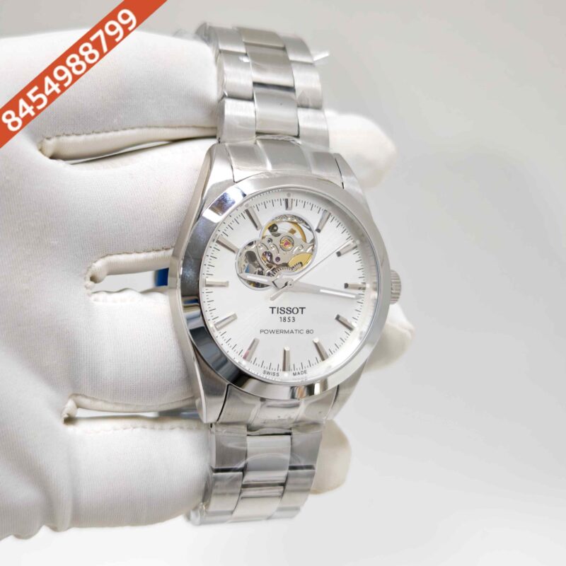 Tissot Gentleman Powermatic 80 Open Heart Steel White Dial Swiss Automatic Watch - Image 3