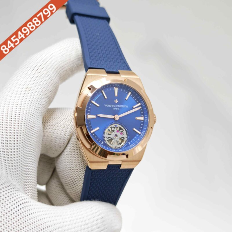 Vacheron Constantin Overseas 6000V Tourbillon Rose Gold Full Blue Dial Rubber Strap Swiss Automatic Watch - Image 3