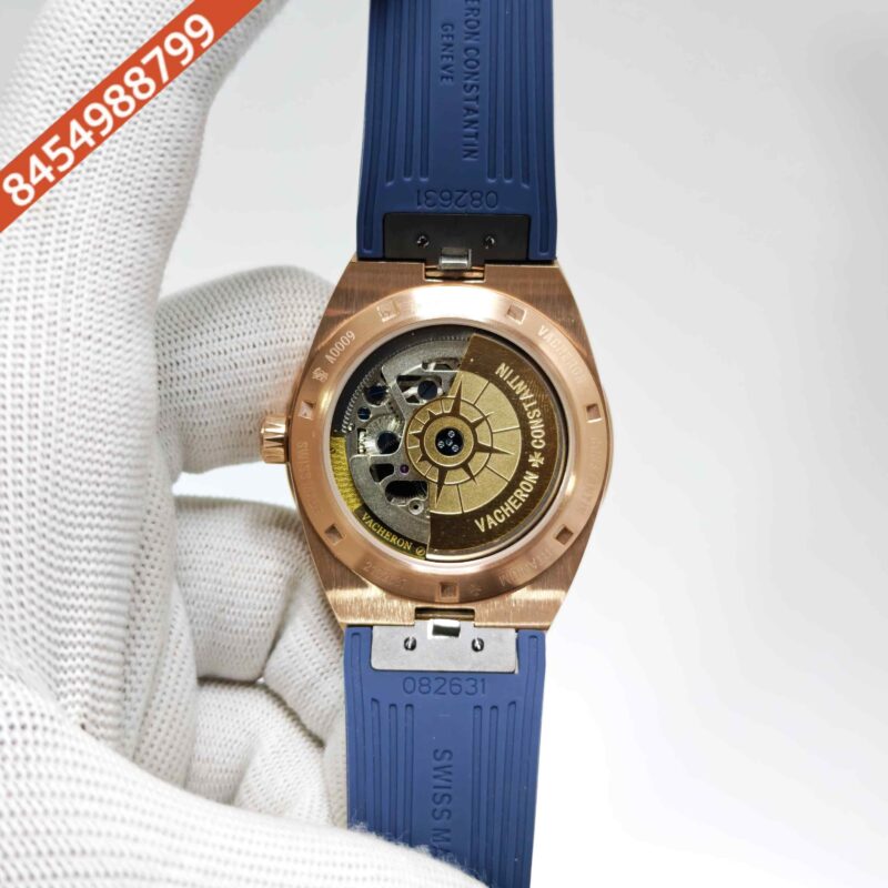 Vacheron Constantin Overseas 6000V Tourbillon Rose Gold Full Blue Dial Rubber Strap Swiss Automatic Watch - Image 4